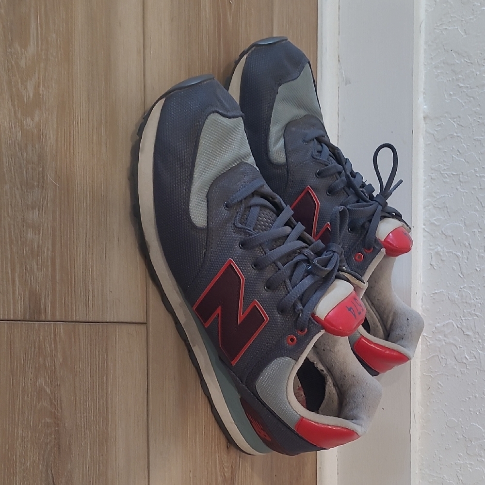 New Balance Gray and Red Sneakers
